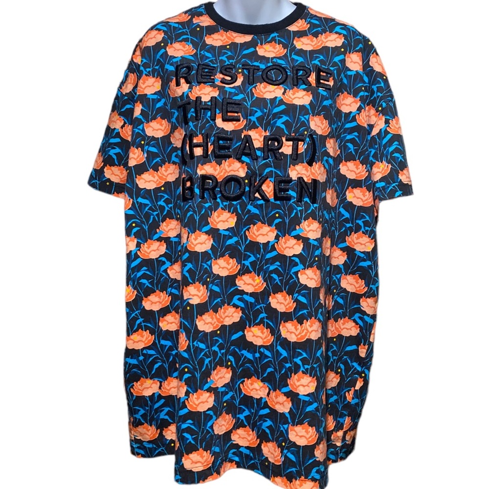 Ziztar Restore The Heart Broken Oversized Tee Shirt Dress
